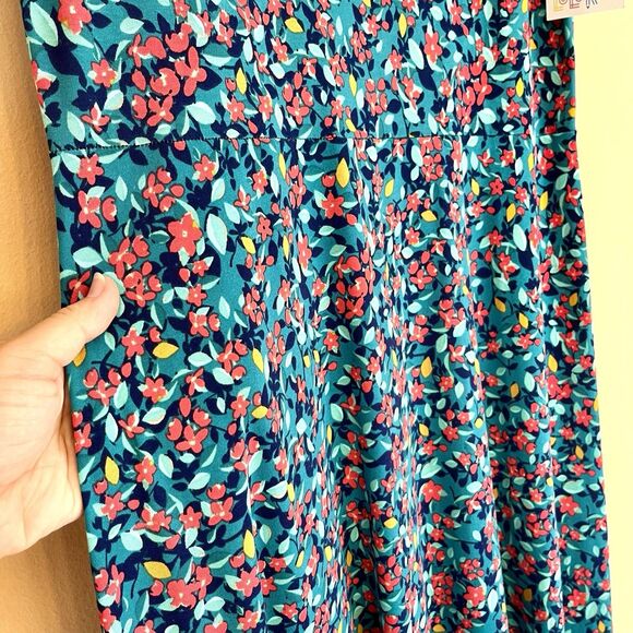 LuLaRoe Ana Long Maxi Dress Turquoise Pink Green Orange Floral 3X 22/24 3XL - Picture 7 of 12